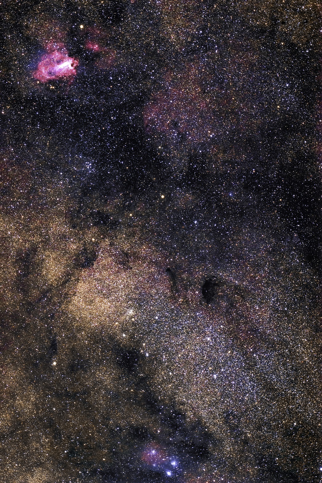 M17 オメガ星雲，M24 バンビの横顔