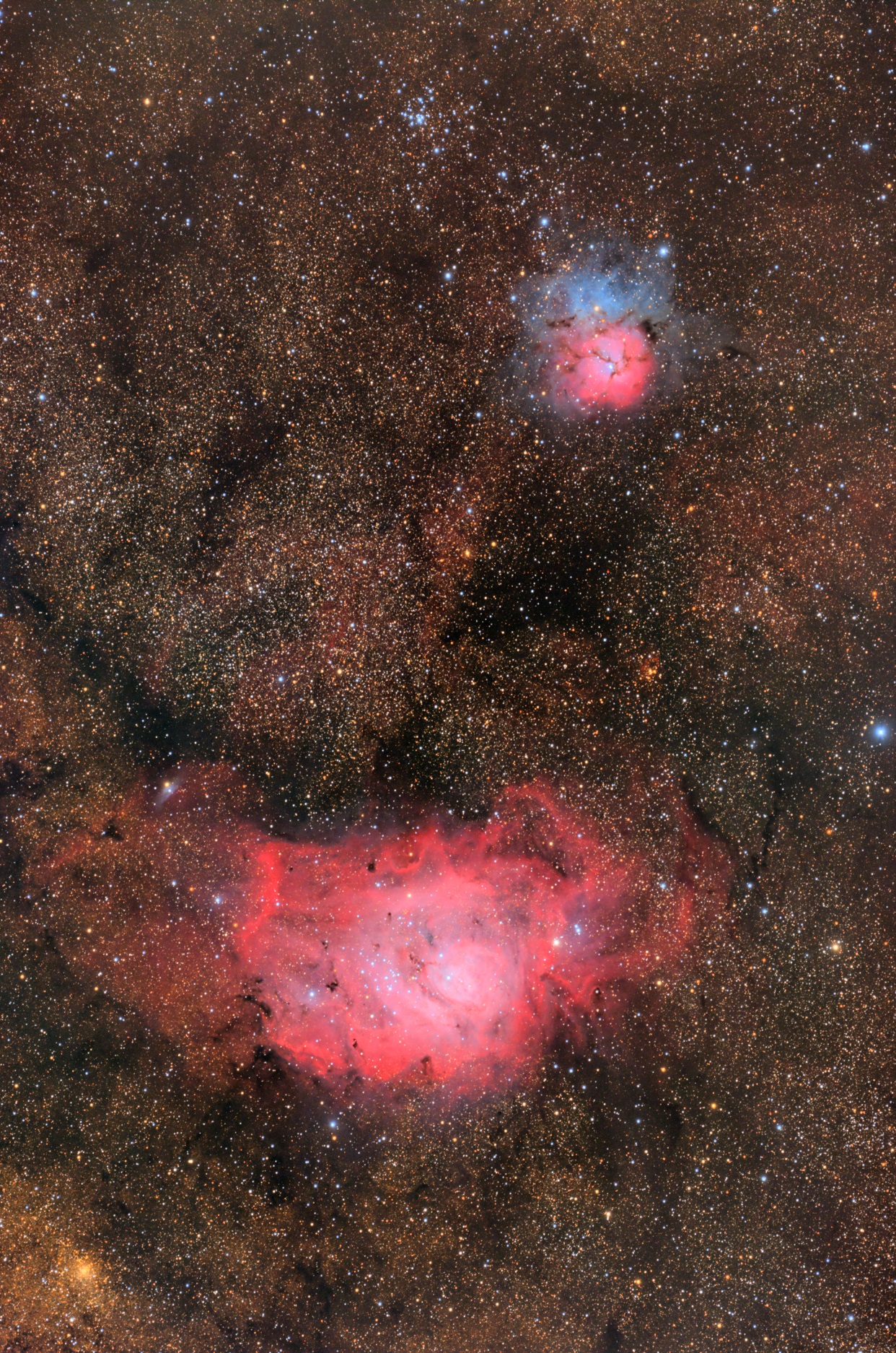 M8干潟星雲/M20三裂星雲 周辺