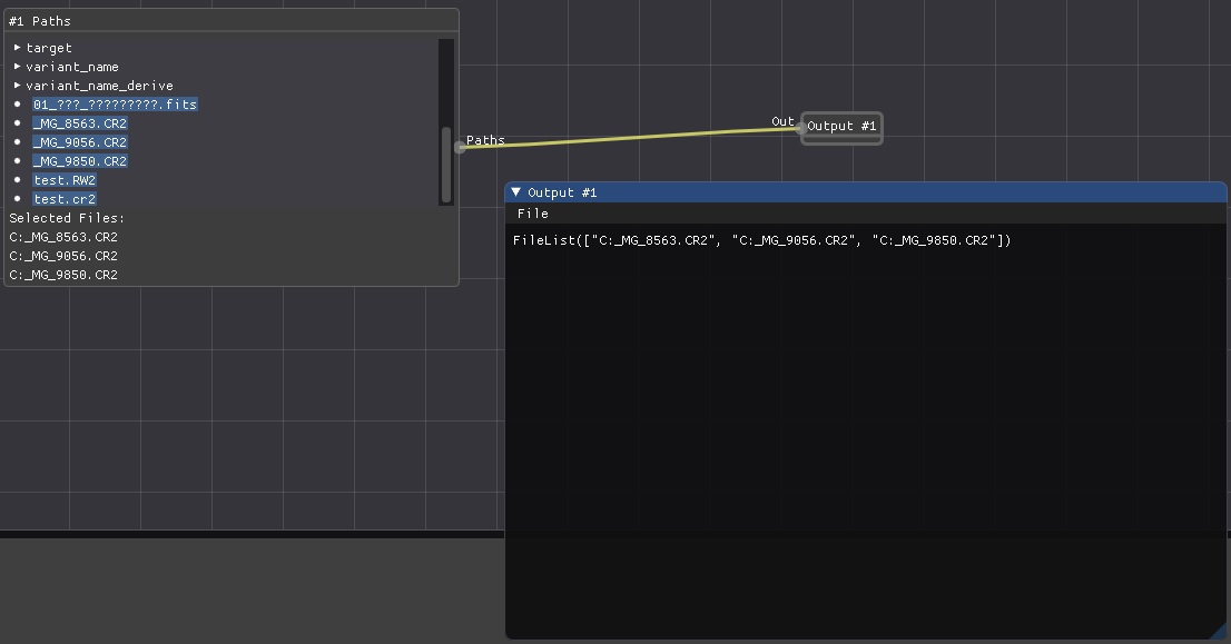 Paths ノードでファイル複数のファイルを開く
