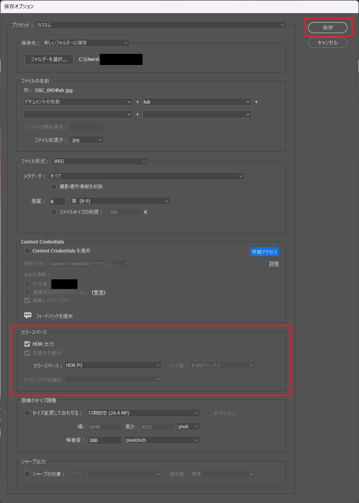 "4. 保存オプションの設定"