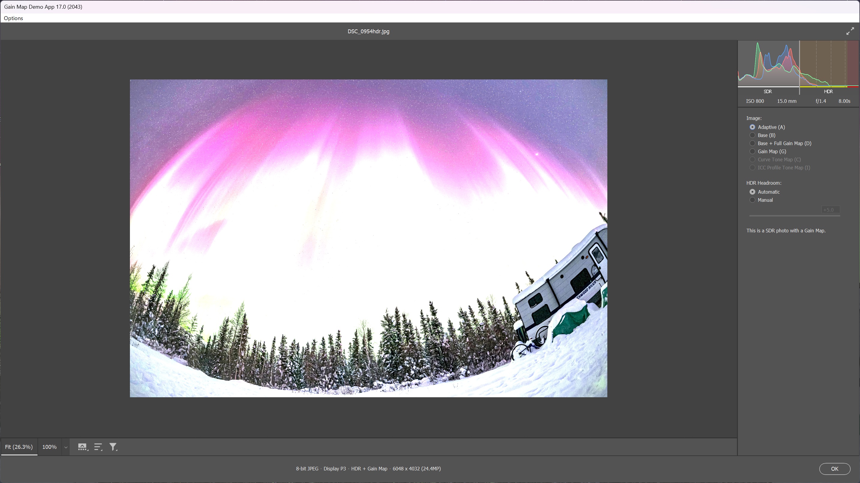 "5. 鑑賞する．Gainmap Demo App の画面"